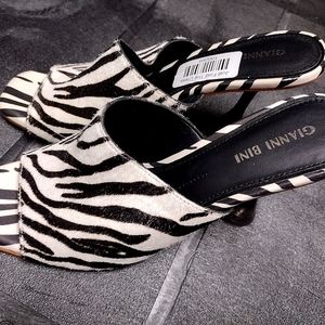 Gianni Bini Shoes | Gianni Bini Zebra Print Heels | Color: Black/White | Size: 8
